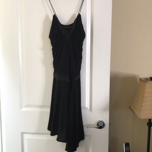 Development black cotton viscose slip dress
